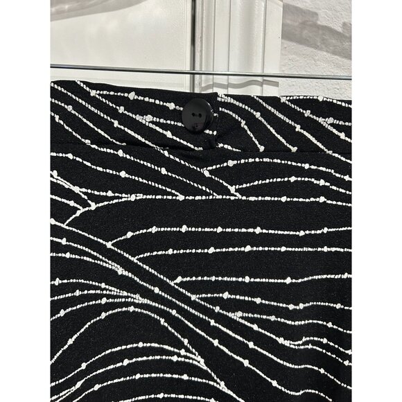 Susan Lawrence Black White Patterned Maxi Pencil Skirt Sz Medium - Picture 4 of 8